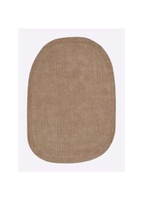Heine Home, heine home Teppich oval 5 mm Höhe, beige, Schurwolle, Wolle, 5 mm