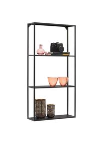 Landscape Wandregal , Schwarz , Metall , 45x90x15 cm , Typenauswahl , Wohnzimmer, Regale, Wandregale
