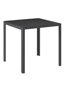 Ambia Garden Gartentisch , Schwarz , Metall, Kunststoff , quadratisch , Flachrohr , 76.5x74x76.5 cm , Gartenm&ouml;bel, Gartentische, Gartentische