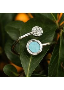 Holzkern Zendala Ring Silber und Perlmutt