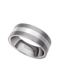 Firetti, Unisex, Partnerring &raquo;Schmuck Geschenk "LIEBE" Titan&laquo; mit oder ohne Zirkonia (synth.), titanfarben, silberfarben, 17, ohne Zirkonia, Silber 