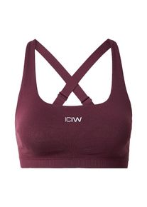 ICANIWILL, Femmes Soutien-gorge de sport, bourgogne / blanc