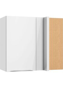 Kochstation, KOCHSTATION Eckh&auml;ngeschrank &raquo;KS-Aken&laquo;, wei&szlig; hochglanz, wei&szlig;, B/H/T: 85 cm x 70,4 cm x 34,6 cm