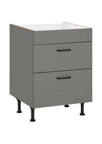 Optifit, Optifit Kochfeldumbauschrank &raquo;Elga&laquo; mit Soft-Close-Funktion, h&ouml;henverstellbare F&uuml;sse, Breite 60 cm, basaltgrau, basaltgrau, Holzwerkstoff, B/