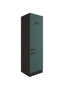 Optifit, Optifit K&uuml;hlumbauschrank &raquo;Palma&laquo; Breite 60 cm, Nischenmasse B/T/H 56,7/55,5/88 cm, steingr&uuml;n, antrhazit, Spanplatte, B/H/T: 60 cm x 206,8 cm 
