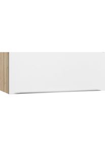 Kochstation, KOCHSTATION Klapph&auml;ngeschrank &raquo;KS-Aken&laquo;, wei&szlig;, wildeiche nachbildung, B/H/T: 90 cm x 35,2 cm x 34,6 cm