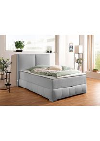 Goodproduct, GOODproduct Boxbett »Wehma« in H2, H3 & H4 wählbar, inklusive Topper, grau, Struktur 7-Zonen-Taschen-Federkernmatratze