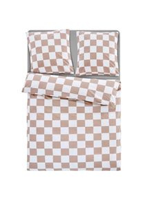 Homsy By Ana Johnson, homsy by Ana Johnson Bettwäsche »Chessley« mit coolem Karo-Muster, ab Grösse 135x200 cm, by Ana Johnson, beige, Renforcé, 