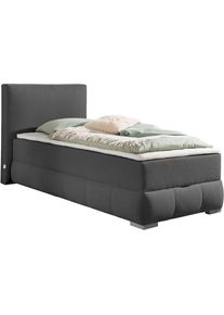 Goodproduct, GOODproduct Boxbett »Wehma« in H2, H3 & H4 wählbar, inklusive Topper, anthrazit, Struktur 7-Zonen-Taschen-Federkernmatratze