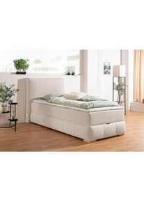 Goodproduct, GOODproduct Boxbett »Wehma« in H2, H3 & H4 wählbar, inklusive Topper, beige, Struktur Bonnell-Federkernmatratze