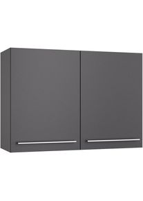 Kochstation, KOCHSTATION H&auml;ngeschrank &raquo;KS-Bern2&laquo; Breite 100 cm, 2 T&uuml;ren, 2 Einlegeb&ouml;den, anthrazit, anthrazit, Spanplatte, B/H/T: 100 cm x 70,4 cm x 