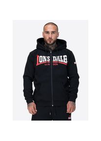 Lonsdale, Herren, Kapuzensweatjacke &raquo;GARRIGILL&laquo; 1 Stk., schwarz, wei&szlig;, rot, L, Kapuzensweatjacke von Lonsdale
