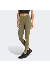 adidas Sportswear, Unisex, adidas Sportswear Trainingstights &raquo;W LIN SJ LEG&laquo; Sportleggings, olive strata, wei&szlig;, L, N-Gr, Eng anliegend geschnitten