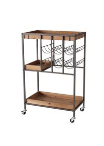 Ambia Home Servierwagen , Naturfarben, Schwarz , Metall, Holzwerkstoff , rechteckig , Rollen , 30x78x500 cm , Esszimmer, Barm&ouml;bel, Barwagen
