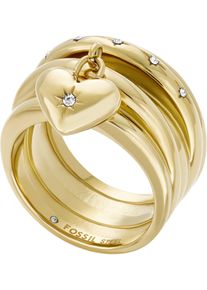 Fossil Ring 'Sadie' Damen Gr&ouml;&szlig;e 57 gold / transparent