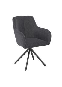 Ambia Garden Gartenstuhl , Anthrazit, Dunkelgrau , Metall, Textil , Drehkreuz , 62x87x62 cm , Sitzfl&auml;che 360&deg; drehbar , Gartenm&ouml;bel, Gartenst&uuml;hle, Gartensessel