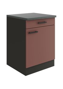 Unterschrank »Palma« Breite 60 cm, mit 1 Tür und 1 Schubkasten , rot , Optifit
