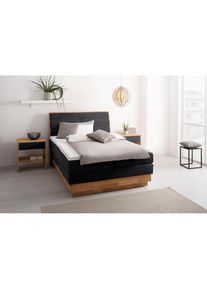 Boxspringbett »Jenna« ohne LED-Beleuchtung, mit zertifizierten, recycelten Bezugsstoffen , schwarz , GOODproduct