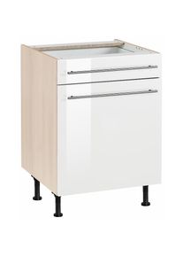 Unterschrank »Bern« 60 cm breit, mit Tür und Schubkasten, mit höhenverstellbaren Füssen , weiss , Optifit
