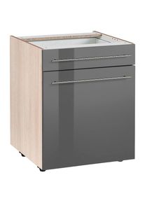 Unterschrank »Bern« 60 cm breit, mit Tür und Schubkasten, mit höhenverstellbaren Füssen , grau , Optifit