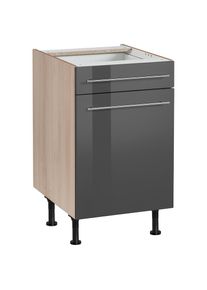 Unterschrank »Bern« 50 cm breit, mit Tür und Schubkasten, höhenverstellbare Füsse , grau , Optifit