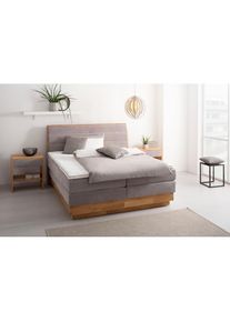 Boxspringbett »Jenna« ohne LED-Beleuchtung, mit zertifizierten, recycelten Bezugsstoffen , grau , GOODproduct
