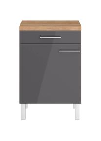 Unterschrank »Lilly« Breite 60 cm, 1 Tür, 1 Schubkasten , grau , Optifit