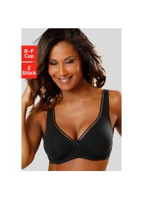 Petite Fleur, Petite Fleur Minimizer-BH Packung, 2 St&uuml;ck, aus Baumwolle mit nahtlosen Cups, Basic Dessous, schwarz, wei&szlig;, 75, Cup C, Minimizer-BH