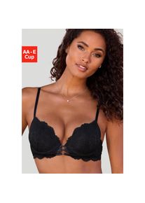 Lascana, Lascana Push-up-BH in aufregender Leo-Optik, sexy Dessous, schwarz, 80, Cup A, Push-up-BH