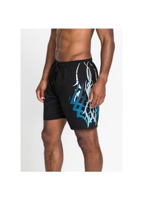 bonprix, Unisex, bonprix Badeshorts Badeshorts Unisex, schwarz, blau bedruckt, 48/50 (M), N-Gr, Badeshorts mit elastischem Bund f&uuml;r bequemen Sitz