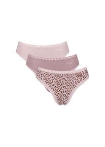 Sloggi, Unisex, Sloggi Tai-Slip &raquo;GO Crush&laquo; 3er Pack, hoher Beinausschnitt, Spitze, feminin, weich, elastisch, Baumwollmix, 1, multiple colours, XS, 