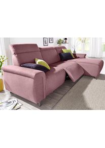 Sit & More Sit & More, sit&more Ecksofa »Township L-Form« wahlweise mit elektrischer Wallfree-Funktion, altrosa, Luxus-Microfaser (100% Polyester);NaturLEDER 