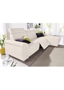 Sit & More Sit & More, sit&more Ecksofa »Township L-Form« wahlweise mit elektrischer Wallfree-Funktion, linen, Luxus-Microfaser (100% Polyester);NaturLEDER Punch