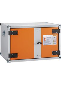 Armadio caricabatterie di sicurezza PREMIUM, senza piedini 520 mm, 230 V, arancione/grigio CEMO