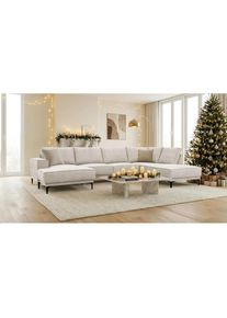 Goodproduct, GOODproduct Wohnlandschaft &raquo;XXL Sofa Oland, Struktur, Flachgewebe, Luxus-Microfaser, Boucle&laquo; U-Form, 345 cm, Wellenunterfederung, Skandi-