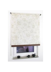 Seitenzugrollo »Natur Dekor« Lichtschutz mit Bohren/ohne Bohren , beige , Liedeco , Obermaterial: 100% Polyester