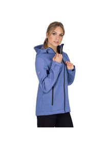 TRIGEMA , Damen , Softshelljacke »Taillierte Softshell–Kapuzenjacke« 1 Stk. tlg. , lila , Armabschluss mit Klettverschluss