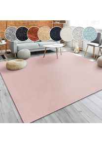 Paco Home, Teppich &raquo;Porto 890&laquo; rechteckig 13 mm H&ouml;he Kurzflor, Uni-Farben, ideal im Wohnzimmer & Schlafzimmer, ros&eacute;, Obermaterial: 100% Polypropylen, 