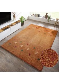 Theko, Theko Wollteppich &raquo;Gabbeh Motiv, Handgefertigt, Teppich, Tiermotiv, reine Wolle&laquo; rechteckig 14 mm H&ouml;he reine Wolle, Wohnzimmer, Schlafzimmer, 