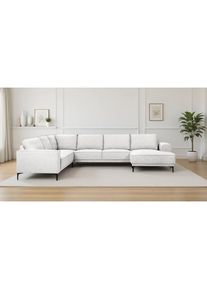 Goodproduct, GOODproduct Wohnlandschaft &raquo;OLAND U-Form, XXL, B: 342 cm, Skandi-Design&laquo; Skandi-Design in Struktur, Flachgewebe, Luxus-Microfaser, Boucle