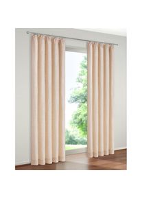 WIRTH, Vorhang &raquo;Trondheim B&laquo; Kr&auml;uselband 1 Stk. tlg. nach Mass, natur, Chenille, Polyacryl