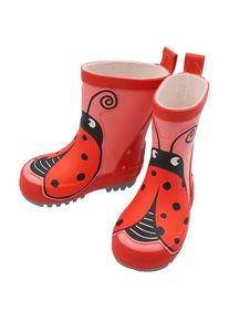 MaxiMo, Herren, MaxiMo Gummistiefel mit niedlichem Marienk&auml;fer-Patch, wasserdicht, robuste Sohle, rot, 20, Gummistiefel von MaxiMo