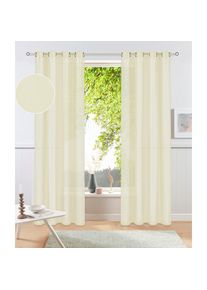 my home, my home Vorhang &raquo;Raja&laquo; &Ouml;sen 2 Stk. tlg. Blickdichtes Material, Einfache Montage, Pflegeleicht, &Ouml;sen Aufh&auml;ngung, champagner, Polyester, 