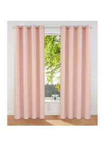 my home, my home Vorhang &raquo;Raja&laquo; &Ouml;sen 2 Stk. tlg. Blickdichtes Material, Einfache Montage, Pflegeleicht, &Ouml;sen Aufh&auml;ngung, ros&eacute;, Polyester, Recyceltes 