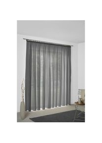 WIRTH, Vorhang &raquo;Sunday&laquo; Kr&auml;uselband 1 Stk. tlg. nach Mass, dunkelgrau, Jacquard, Baumwolle, Polyester