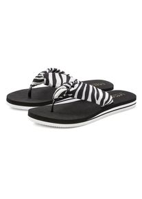 Lascana, Unisex, Lascana Badezehentrenner &raquo;Sandale, Pantolette,&laquo; Zehentrenner, Badeschuh ultraleicht mit softem Band VEGAN, schwarz, wei&szlig;, 36, 