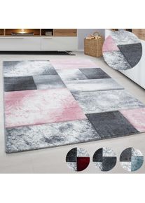 Ayyildiz Teppiche, Teppich &raquo;Hawaii 1710&laquo; rechteckig 13 mm H&ouml;he L&auml;ufer, handgearbeiteter Konturenschnitt, Kurzflor, Wohnzimmer, pink, Kunstfaser, 13 mm