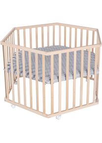 Roba, Roba Laufgitter &raquo;Style, buche, 6-eckig&laquo; bis 15 kg mit Schutzeinlage und Nestchen, buche