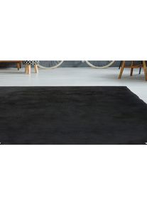Calo-deluxe, Calo-deluxe Hochflor-Teppich &raquo;Vogesen 212&laquo; rechteckig 45 mm H&ouml;he Kunstfell, Wohnzimmer, anthrazit, Kunstfaser, 45 mm