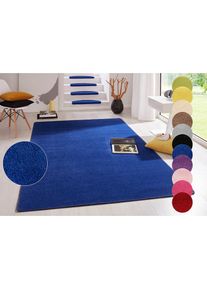 Hanse Home, Hanse Home Teppich &raquo;Fancy&laquo; rechteckig 7 mm H&ouml;he Kurzflor, L&auml;ufer, uni, gekettelt, Wohnzimmer, Schlafzimmer, Esszimmer, blau, Kunstfaser, 7